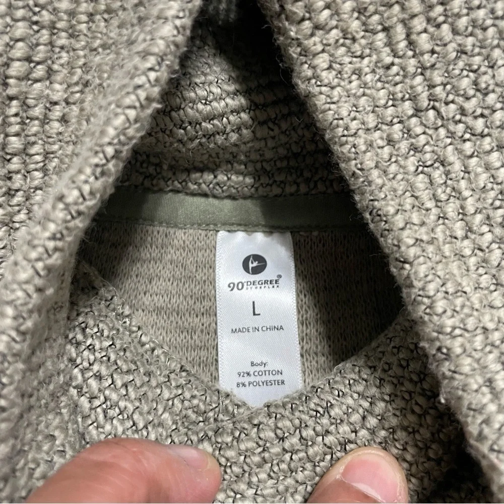 90 Degree by Reflex Olive Green Cowl Neck Sweater size L - Picture 7 of 12